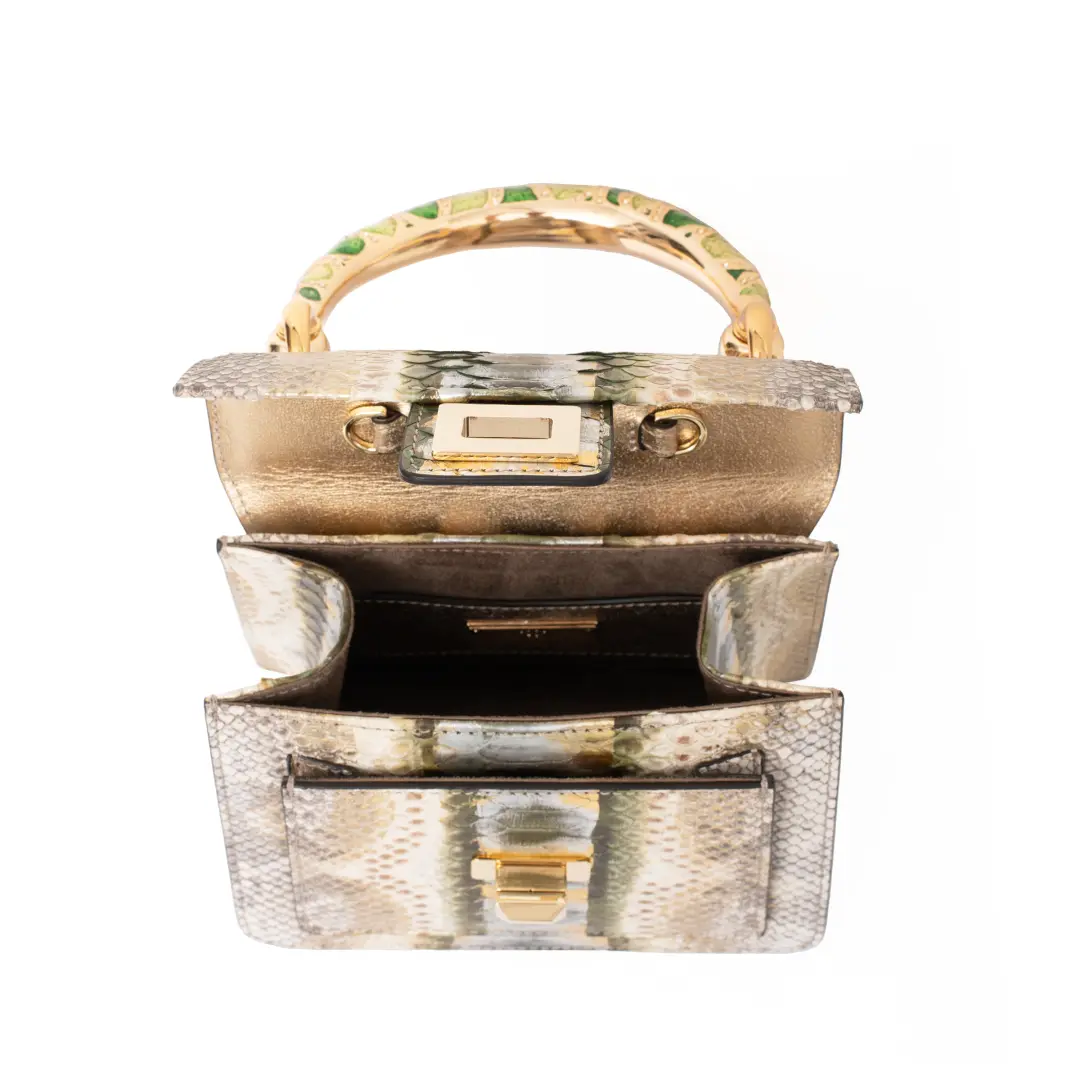 Chic Premium Genuine Python Leather Handbag